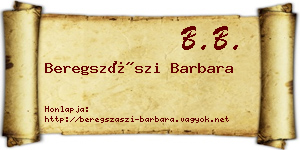 Beregszászi Barbara névjegykártya