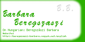 barbara beregszaszi business card